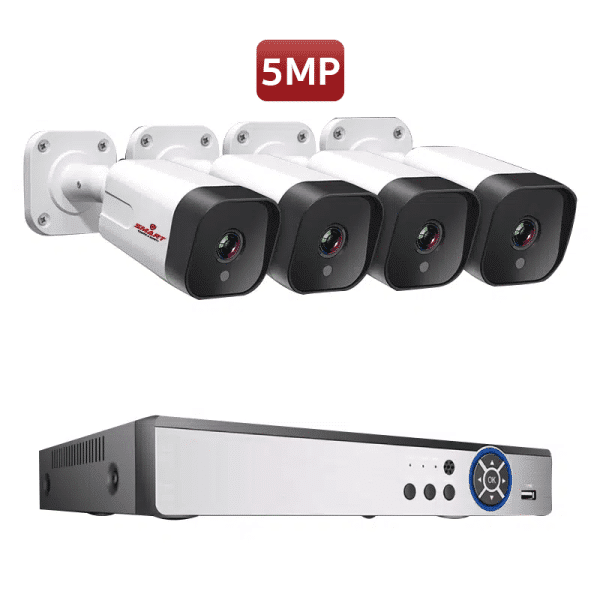 ชุดกล้องวงจรปิด Smart POE Full Function 5 mp 4 ตัว